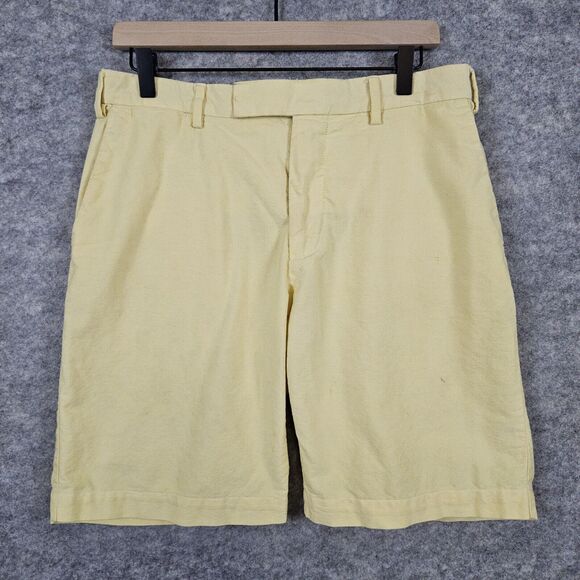 Polo Ralph Lauren Men's Golf/Chino Shorts Size 32 Yellow 100% Cotton‎ Mark 15 - Picture 1 of 12